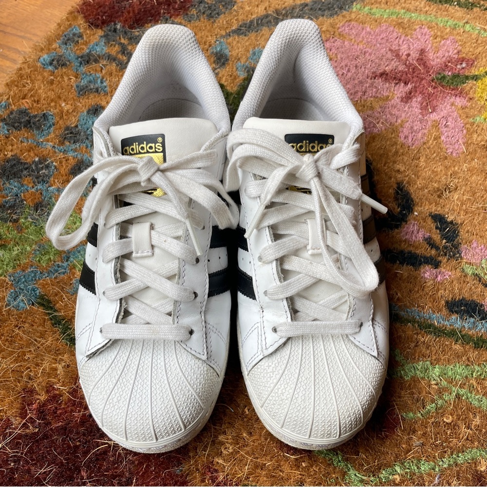 Adidas Originals Superstar Sneaker in White with Black Stripes